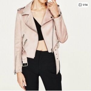 Zara Light Pink Suede Jacket